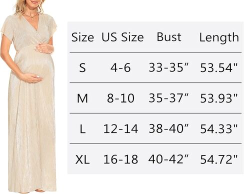 فستان طويل للحمل برقبة على شكل V لامع/فستان حمل رائع بأكمام قصيرة لالتقاط الصور لحفلة استقبال المولود الجديد in Kuwait