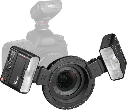 Godox MF12 MF12-K2 Macro Flash w/Xpro-C Trigger Off-Camera TTL Flash Speedlite 12W, 2.4G Wireless Control, TTL/M Mode, Built-in 3.7V/6.29W Lithium Battery, Compatible with Canon in Kuwait