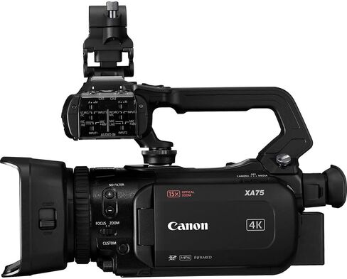 Canon XA75 UHD 4K30 Camcorder with Dual-Pixel Autofocus (5735C002) + 64GB Memory Card + BP828 Battery + BP820 Charger + Filter Kit + Bag + LED Light + Card Reader + More (Renewed) in Saudi Arabia