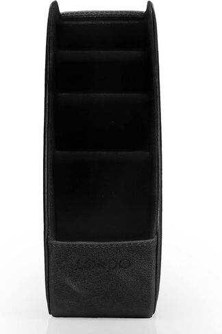 حامل جهاز التحكم عن بعد لوندو مع 5 جيوب - تخزين أقراص DVD أو Blu-Ray أو التلفزيون أو Roku أو أجهزة التحكم عن بعد لتلفزيون Apple - جلد حقيقي مع بطانة من الجلد السويدي - مساحة تخزين نحيفة ومدمجة للمعيشة أو غرفة النوم in Kuwait