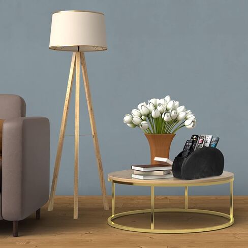 حامل جهاز التحكم عن بعد لوندو مع 5 جيوب - تخزين أقراص DVD أو Blu-Ray أو التلفزيون أو Roku أو أجهزة التحكم عن بعد لتلفزيون Apple - جلد حقيقي مع بطانة من الجلد السويدي - مساحة تخزين نحيفة ومدمجة للمعيشة أو غرفة النوم in Kuwait