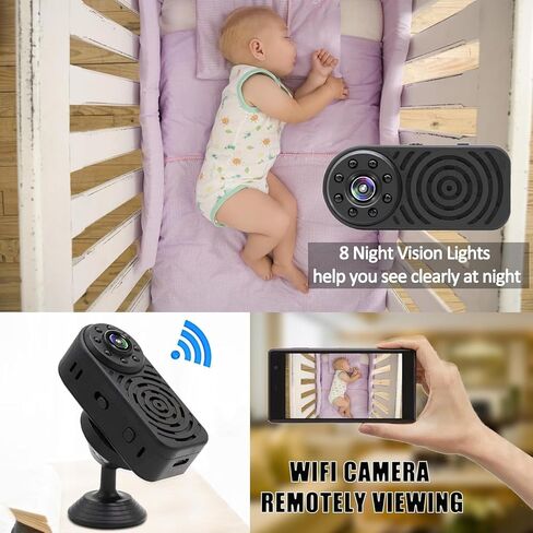 Mini Camera Wireless 1080p Hd Wireless Magnetic Security Camera Compact Indoor Plug-in Smart Security Camera - Night Vision, Motion Dete for Home Baby Pet Monitoring Video (TN2) in Kuwait