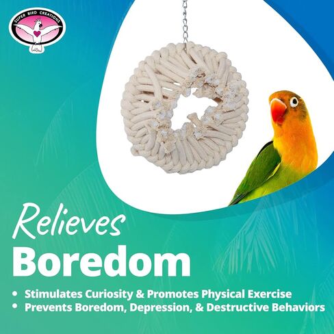 Super Bird Creations SB130 Snuggle Ring Bird Toy, Small/Medium Bird Size, 9" x 7" x 3" in Saudi Arabia