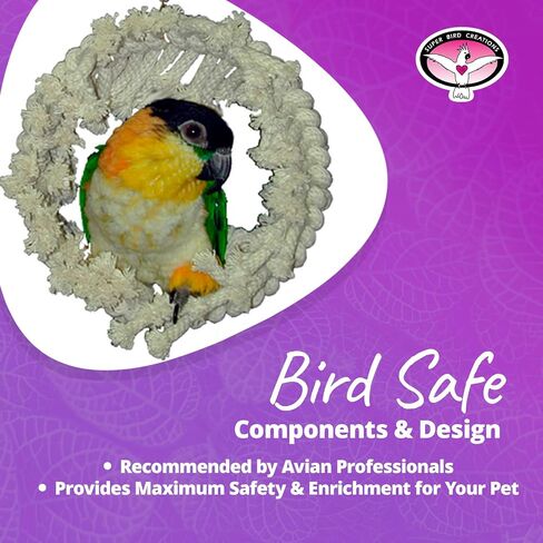 Super Bird Creations SB130 Snuggle Ring Bird Toy, Small/Medium Bird Size, 9" x 7" x 3" in Saudi Arabia