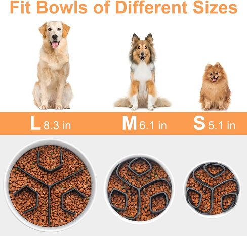 إدراج أوعية الكلاب ذات التغذية البطيئة: إدراج سيليكون للتغذية البطيئة - إدراج وعاء طعام حلزوني مع كوب شفط قوي للكلاب الصغيرة والمتوسطة الكبيرة أو طبق مرتفع أو أساسي، مفيد في إبطاء تناول الطعام in Kuwait