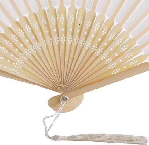 SL crafts 50 sets Imitated Silk Hand Fan with Tassel and Gift Bags and Thank you Gift tag Fabric Folding Hand Fans Bamboo Folded Handheld Fan Wedding Fan Bridal Dancing Props Party Favors (Royal Blue) in Kuwait