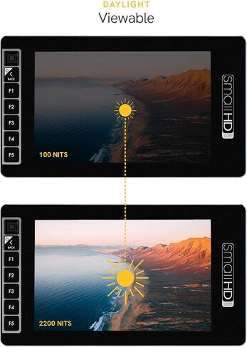 شاشة SmallHD 703 فائقة السطوع على الكاميرا مع شاشة LCD مقاس 7 بوصات بدقة 1920 × 1080، وسطوع 2200 شمعة في المتر المربع، وتقنية 3G-SDI/HDMI in Kuwait