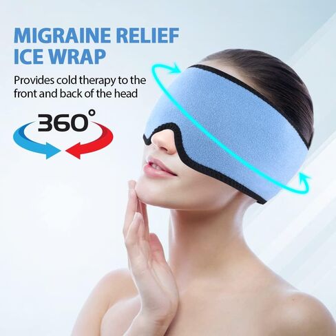 Comfpack Migraine Ice Head Wrap, Reusable Hot Cold Compress Head Ice Pack for Headaches, Migraine, Sinus & Stress Relief, Puffy Eyes, Tension, Chemo in Kuwait