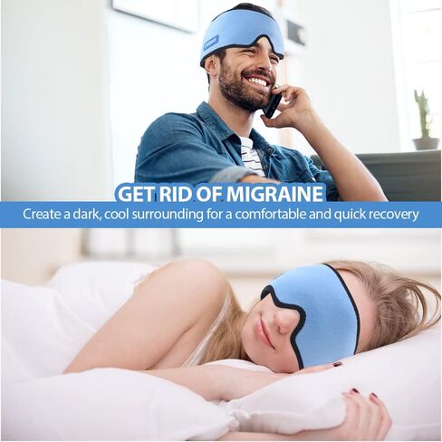 Comfpack Migraine Ice Head Wrap, Reusable Hot Cold Compress Head Ice Pack for Headaches, Migraine, Sinus & Stress Relief, Puffy Eyes, Tension, Chemo in Kuwait