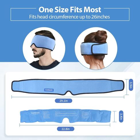 Comfpack Migraine Ice Head Wrap, Reusable Hot Cold Compress Head Ice Pack for Headaches, Migraine, Sinus & Stress Relief, Puffy Eyes, Tension, Chemo in Kuwait