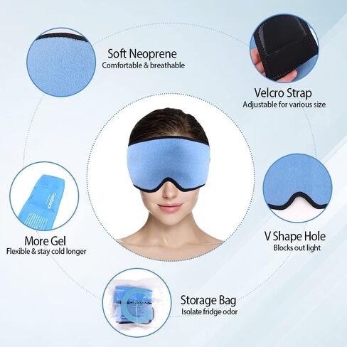 Comfpack Migraine Ice Head Wrap, Reusable Hot Cold Compress Head Ice Pack for Headaches, Migraine, Sinus & Stress Relief, Puffy Eyes, Tension, Chemo in Kuwait