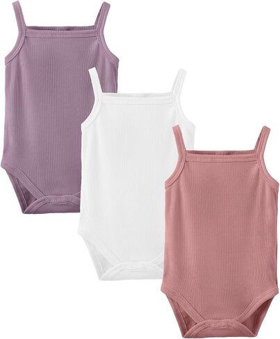 ملابس داخلية OPAWO Onsies للفتيات الصغيرات مكونة من 3 قطع ملابس أطفال محايدة وحزام سباغيتي وأكمام طويلة قميص داخلي للأطفال للخريف 0-2T in Kuwait