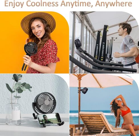 مروحة عربة الأطفال، مشبك ثلاثي مرن على مروحة الأطفال، 4 سرعات ومروحة صغيرة محمولة قابلة للدوران، تعمل بمنفذ USB أو بالبطارية، لمقاعد السيارة وسرير الأطفال والدراجة وأجهزة المشي والتخييم (أسود زائد) in Kuwait