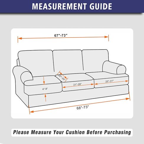 AmazeCov 3 قطع مصممة خصيصًا لأغطية وسادة T Loveseat مع 2 أغطية مقاعد قابلة للتمدد على شكل وسادة T بشكل فردي مع تنورة مكشكشة مطبوعة بجزء سفلي مرن، شوكولاتة in Kuwait