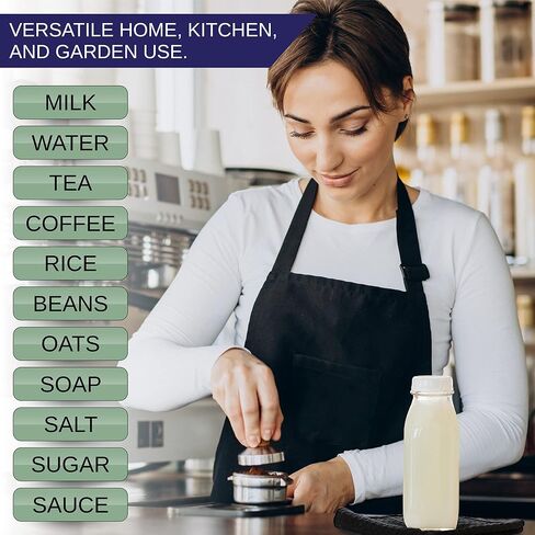 أباريق حليب زجاجية من جارتاستيكس سعة 16 أونصة مع أغطية (16 أونصة // 4 عبوات) - آمنة للاستخدام في غسالة الأطباق - زجاجات الحليب واللبن والعصير وصلصة الطماطم والمربى وصلصة الشواء in Kuwait