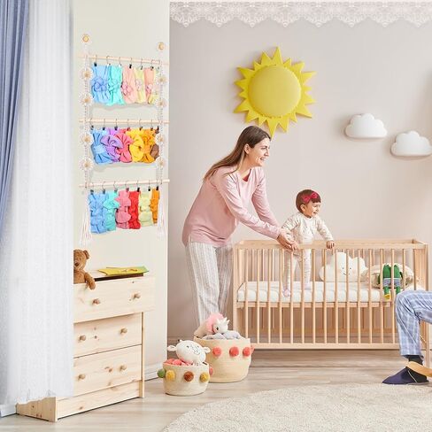 LONCHDAN حامل عصابة الرأس منظم أقواس الشعر للفتيات عصابات الرأس وإكسسوارات الشعر منظم تخزين مع 30 مشبكًا حامل القوس للفتيات أقواس الشعر للتعليق على جدار الحضانة وخزانة الفتيات (أبيض) in Kuwait