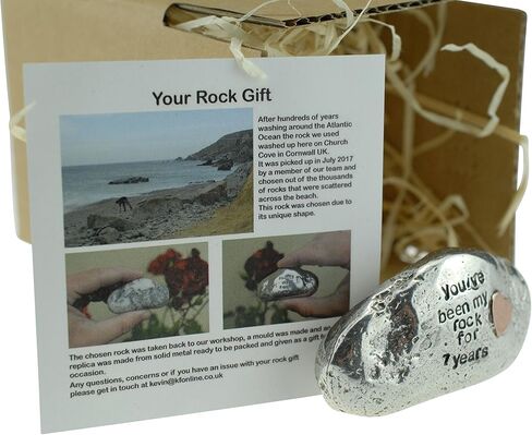 Pirantin You Have Been My Rock For 7 Years - Solid 7th Anniversary Metal Rock with Copper Heart Inset - Heavy Rock Gift in Kuwait