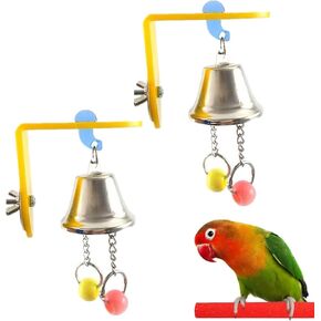 Zhouocea 2 قطعة ألعاب الطيور ألعاب الببغاء العالمية ألعاب جرس الببغاء كرة معلقة للطيور مع جرس للببغاء والكوكاتيل والكونيور والعصافير والببغاوات الصغيرة in Kuwait