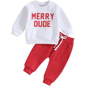Nokpsedcb Baby Boy Girl Christmas Outfits Snowman Print Long Sleeve Sweatshirts and Long Pants 2Pcs Toddler Fall Clothes in Kuwait