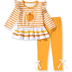 Aalizzwell Toddler Girl Fall Clothes Peplum Tops Pants Outfit in Saudi Arabia