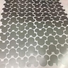 176pcs Cartoon Mickey Mouse Head Art Wall Decals for Kids Room Boy Bedroom Vinyl Wall Decor Nursery Kids Wall Stickers (Black)