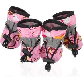 Ipetboom Breathable Dog Shoes Shoes Protector 2 Pairs Dog Boots Lovely Puppy with Anti- Sole Breathable Adjustable for Hot Pavement and Rainy Day Dog Dog Dog Dog Dog Shoes Boot Protector in Saudi Arabia