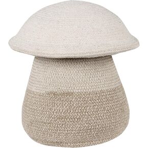 Lorena Canals Basket Mama Mushroom in Color Natural, Linen, Soil Brown for Kids Room, Play Area, Nursery. Handmade by artisans in Cotton and Non-Toxic Dyes. Size: Ø 1' x 1' 2" in Kuwait