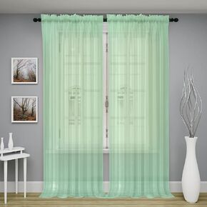 Oakias 2 Panels Sheer Curtains White – 54 x 96 Inches Each – Voile Curtains for Living Rooms & Bedrooms in Kuwait