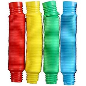 Pop Multi-Color XL Stretch Tubes Sensory Toy for Toddler Kids Learning Toys - 4 Pack
