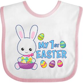 inktastic My 1st Easter with Bunny and Easter Basket Baby Bib in Kuwait