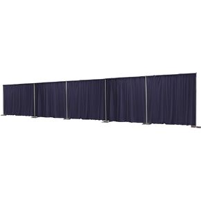 OnlineEEI8 Foot Tall Fixed Height Collapsible Pipe and Drape Backdrop Kit 8x50 (Black Drapes) (BBD9990850CDPR750)