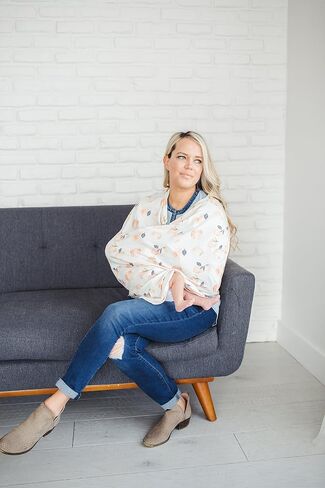 Copper Pearl Multi-Use Cover: Car Seat Covers, Nursing Cover, and Stroller Cover for Sun - Stretchy Fabric, All-Season Use, Stylish Designs, Easy Access for Moms - Aspen in Kuwait