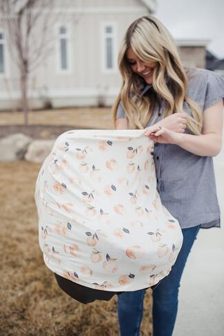 Copper Pearl Multi-Use Cover: Car Seat Covers, Nursing Cover, and Stroller Cover for Sun - Stretchy Fabric, All-Season Use, Stylish Designs, Easy Access for Moms - Aspen in Kuwait