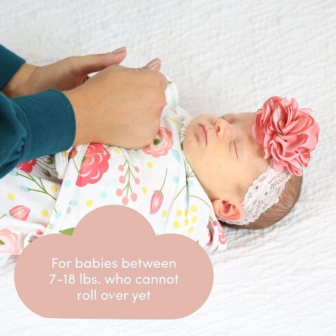 SleepingBaby Zippy Swaddle - بطانية قماط أطفال قطن 100% - كيس نوم بسحاب سفلي مريح - الخشخاش الوردي - صغير/متوسط in Kuwait