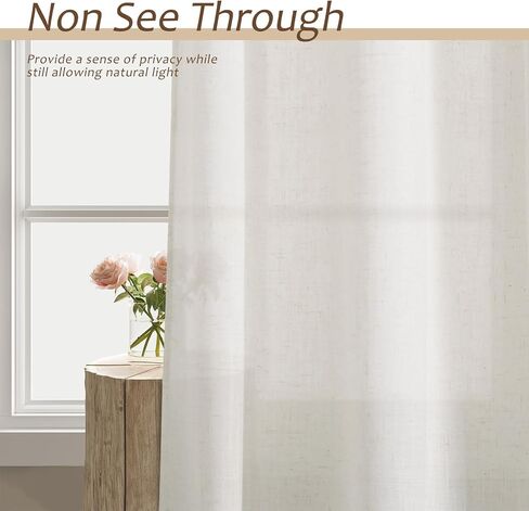 Aersas Linen Blend Taupe Curtains 2 Panels Set Back Tab Semi Sheer Light Brown Curtains for Living Room Bedroom Rustic Retro Farmhouse Decor Canvas Burlap Textured Flax Tan Curtains 84 inches Long in Kuwait
