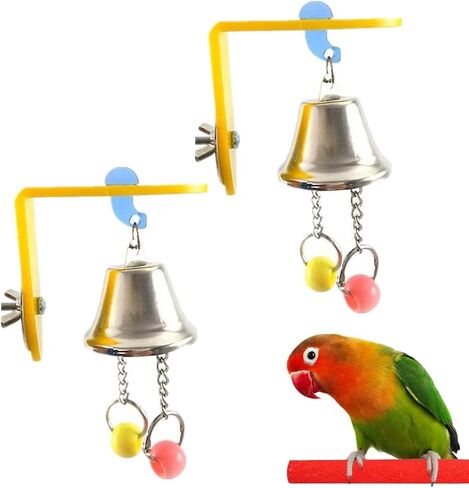 Zhouocea 2 قطعة ألعاب الطيور ألعاب الببغاء العالمية ألعاب جرس الببغاء كرة معلقة للطيور مع جرس للببغاء والكوكاتيل والكونيور والعصافير والببغاوات الصغيرة in Kuwait