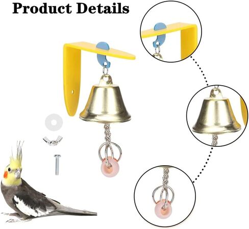 Zhouocea 2 قطعة ألعاب الطيور ألعاب الببغاء العالمية ألعاب جرس الببغاء كرة معلقة للطيور مع جرس للببغاء والكوكاتيل والكونيور والعصافير والببغاوات الصغيرة in Kuwait
