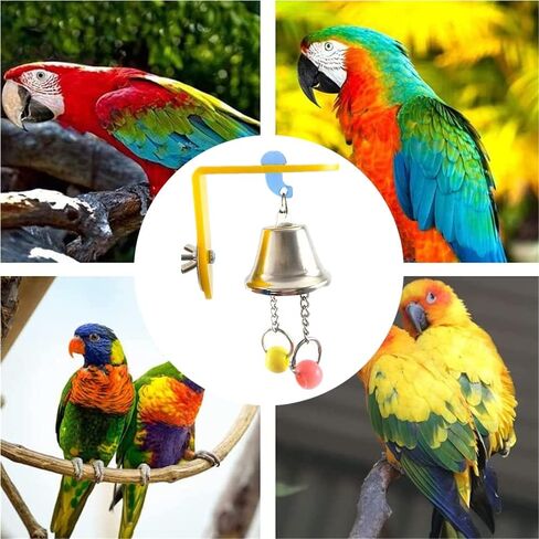 Zhouocea 2 قطعة ألعاب الطيور ألعاب الببغاء العالمية ألعاب جرس الببغاء كرة معلقة للطيور مع جرس للببغاء والكوكاتيل والكونيور والعصافير والببغاوات الصغيرة in Kuwait