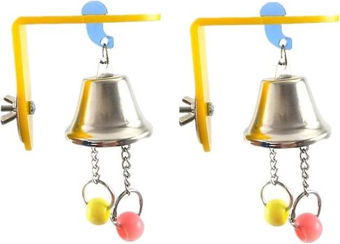 Zhouocea 2 قطعة ألعاب الطيور ألعاب الببغاء العالمية ألعاب جرس الببغاء كرة معلقة للطيور مع جرس للببغاء والكوكاتيل والكونيور والعصافير والببغاوات الصغيرة in Kuwait