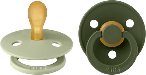 BIBS Pacifiers 0-6 Months | 2-Pack Soothers | BPA-Free Symmetrical Nipple | Made in Denmark | Sage/Hunter Green Colour Pacifier in Saudi Arabia