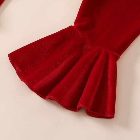 ملابس LIN & BABAY لحديثي الولادة للفتيات في عيد الحب بأكمام طويلة رومبير + سروال جرس سفلي + عصابة رأس in Kuwait