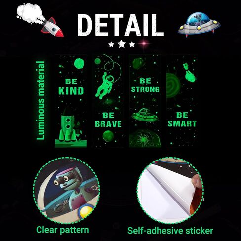 Game Wall Decals Glow in The Dark, Gamer Sticker Inspirational Wall Decor for Boys Room, Kids Bedroom Playroom Nursery Decoration in Saudi Arabia