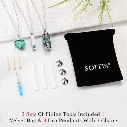 SOITIS الجرار القلائد للرماد الكبار الذكور مجوهرات جنائزية للرماد الفولاذ المقاوم للصدأ تذكار قلادة الحرق لرماد الإنسان in Kuwait