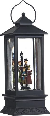 Raz Imports Lighted Snow Globe Lantern: 11 Inch, Black Holiday Water Lantern (Carolers) in Saudi Arabia