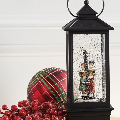 Raz Imports Lighted Snow Globe Lantern: 11 Inch, Black Holiday Water Lantern (Carolers) in Saudi Arabia