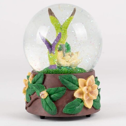 Elanze Designs Flitting Hummingbirds and Magnolia Flowers Tabletop Figurine 100MM Sturdy Wind Up Musical Glitter Water Snow Globe Plays Song Waltz of The Flowers in Saudi Arabia