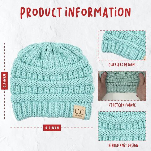 Beanie Infant Baby Skull Cap Hat (NO POM) - Mint in Saudi Arabia