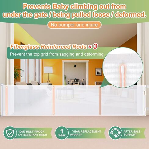 بوابات أطفال قابلة للسحب بعرض 200 بوصة، بوابة أطفال قابلة للسحب بطول 35 بوصة للدرج، بوابة أطفال شبكية قابلة للسحب للمطبخ، بوابة قابلة للسحب داخلية/خارجية مع قضبان تقوية من الألياف الزجاجية للممرات in Kuwait