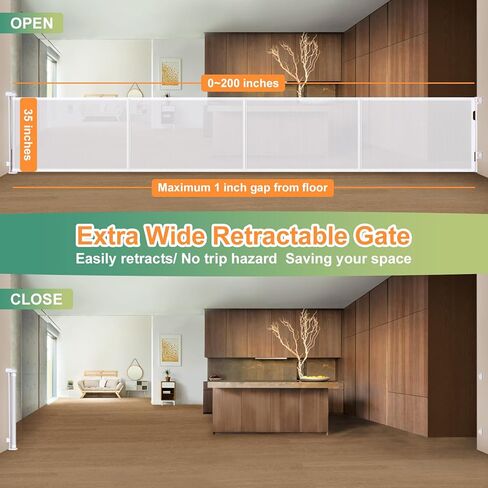 بوابات أطفال قابلة للسحب بعرض 200 بوصة، بوابة أطفال قابلة للسحب بطول 35 بوصة للدرج، بوابة أطفال شبكية قابلة للسحب للمطبخ، بوابة قابلة للسحب داخلية/خارجية مع قضبان تقوية من الألياف الزجاجية للممرات in Kuwait