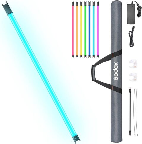 مصباح أنبوبي Godox TL120 RGB، 2700K-6500K قابل لإعادة الشحن، عصا إضاءة فيديو LED ملونة كاملة قابلة لإعادة الشحن، CRI 96، TLCI 98 مع بطارية مدمجة 5200 مللي أمبير في الساعة وتحكم APP DMX in Saudi Arabia